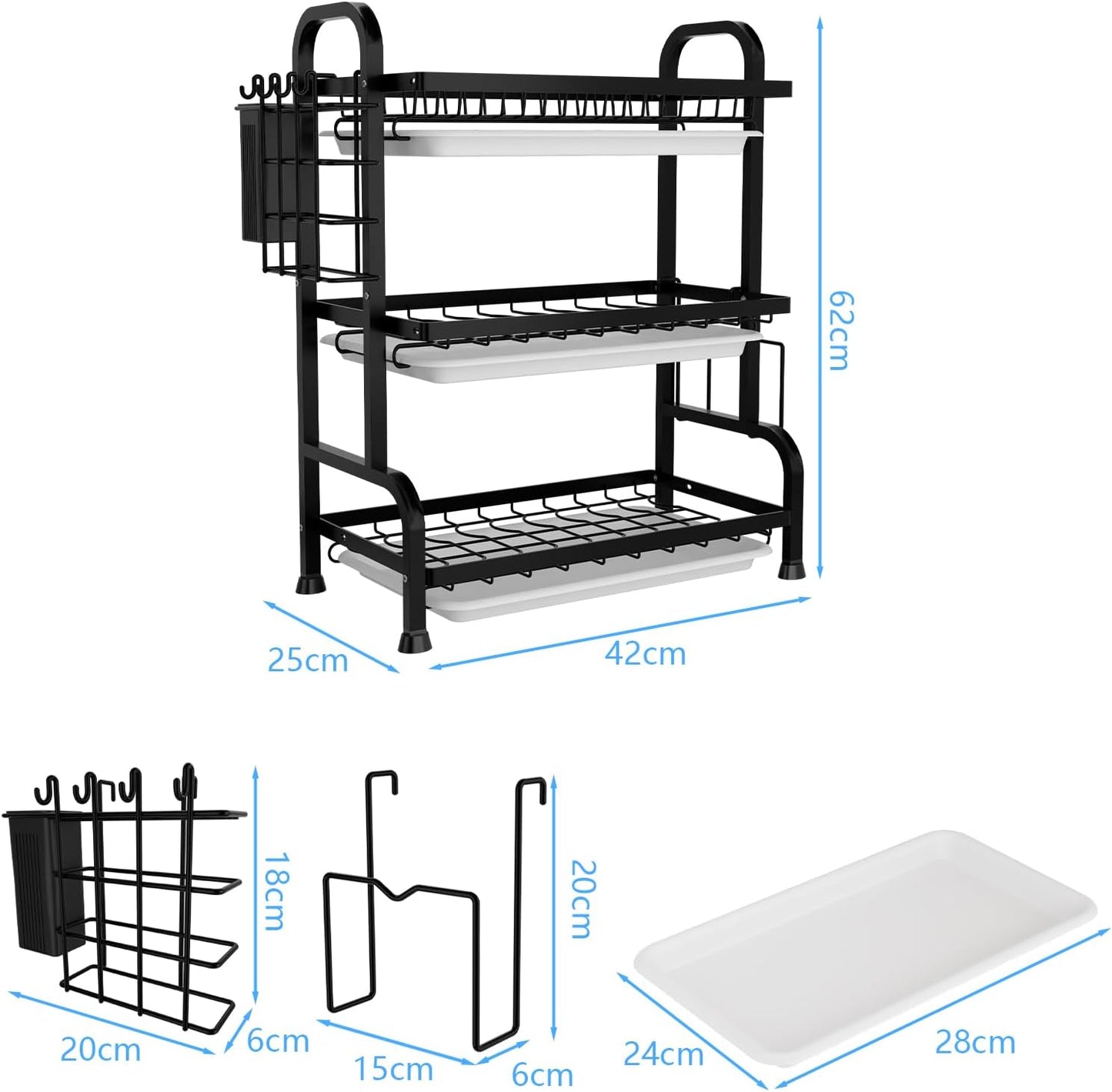 ESTANTE ESCURRIDOR DE PLATOS 3 NIVELES