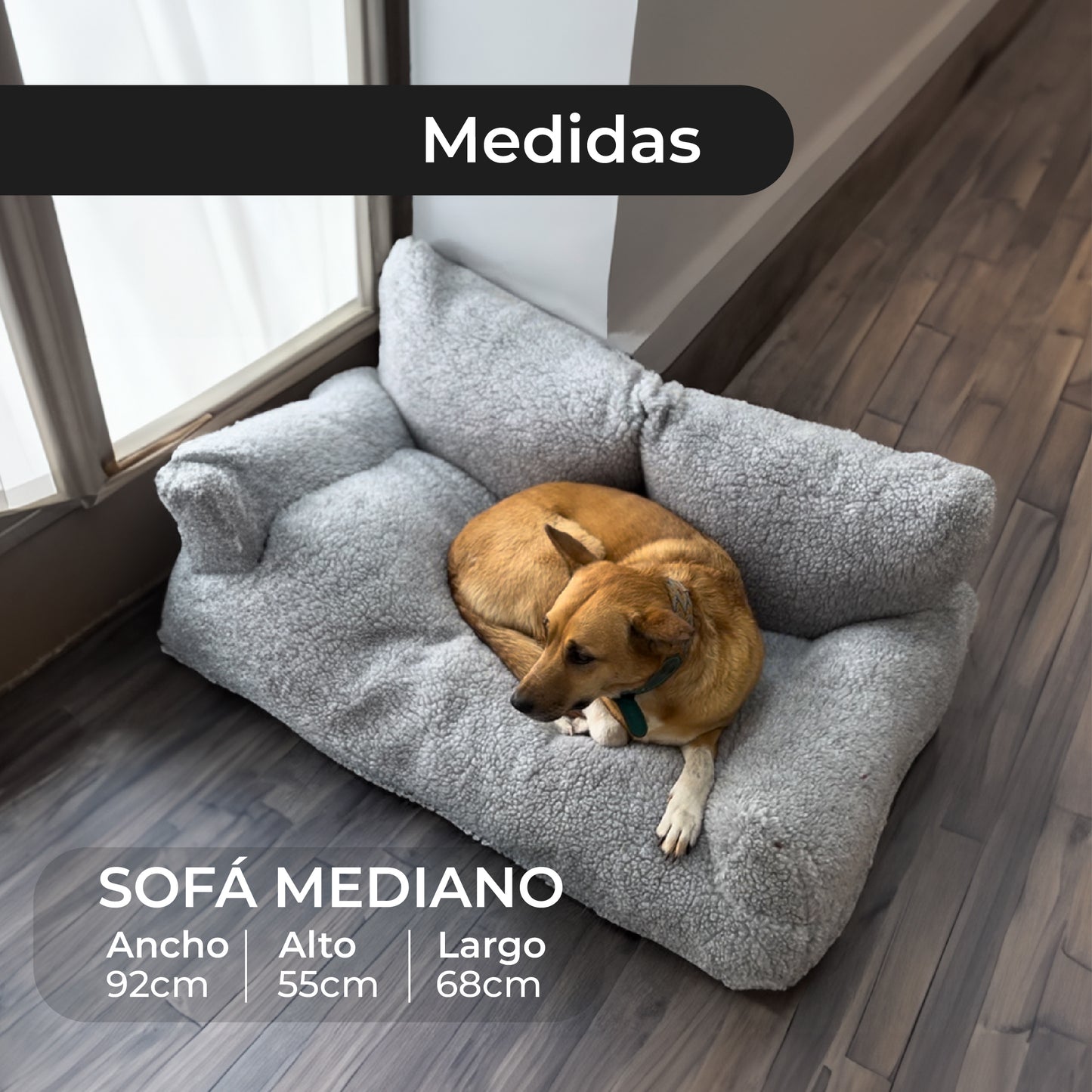 SOFA PARA MASCOTAS COLOR HUESO