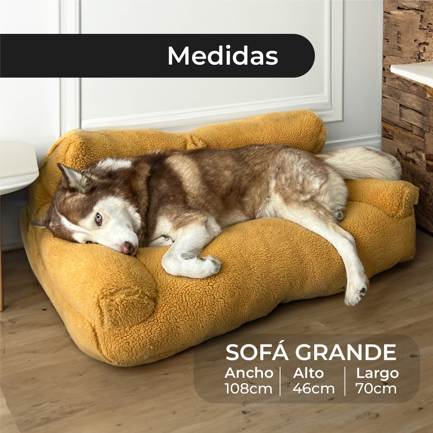 SOFA PARA MASCOTAS COLOR HUESO