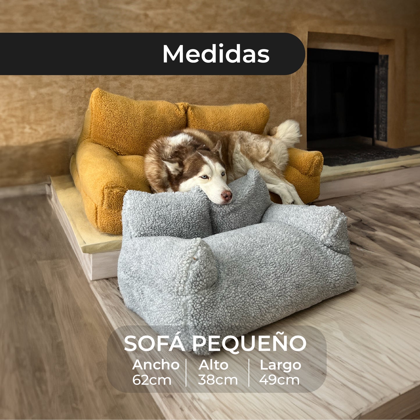 SOFA PARA MASCOTAS COLOR HUESO