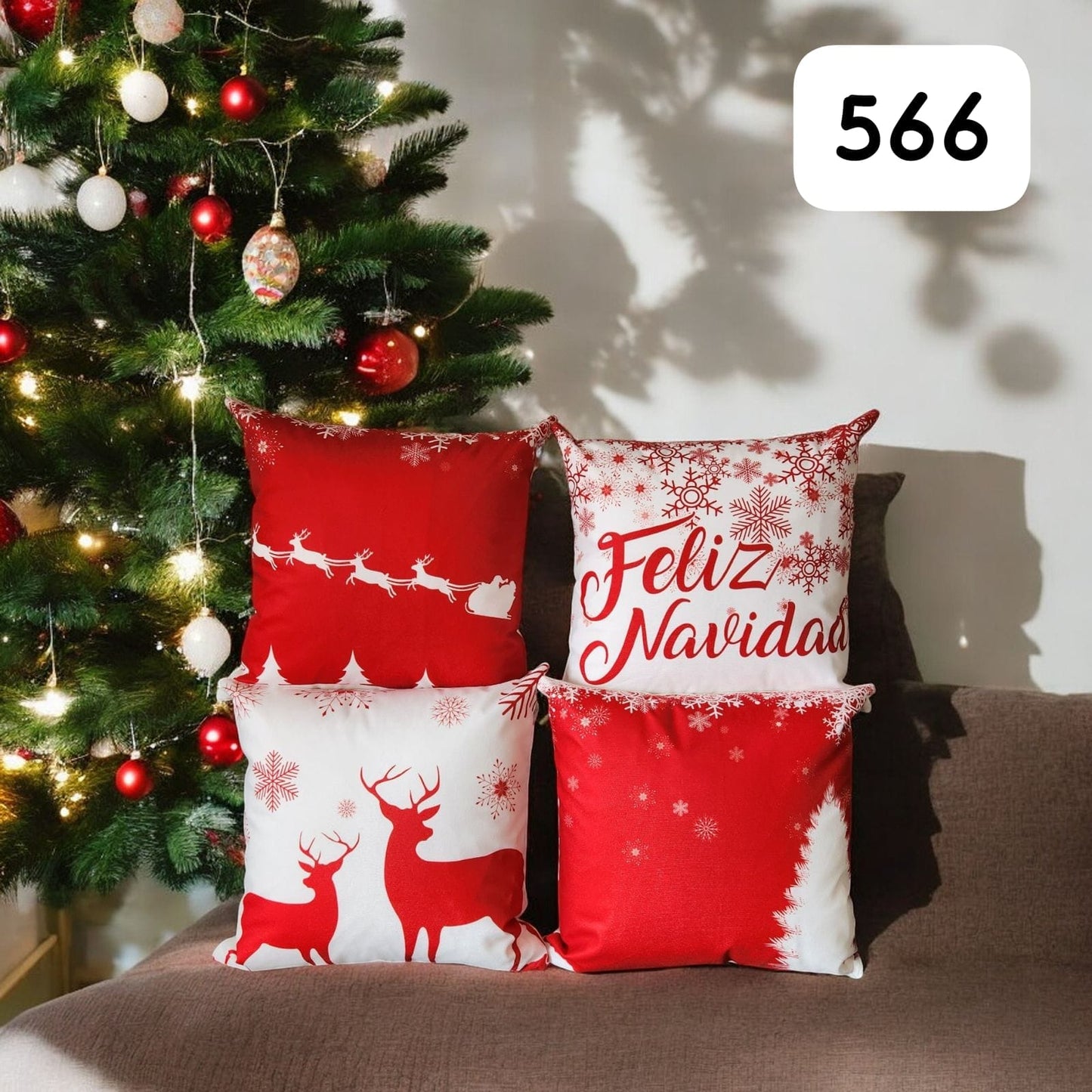 Cojines Navidad Set X 4 Incluye Relleno