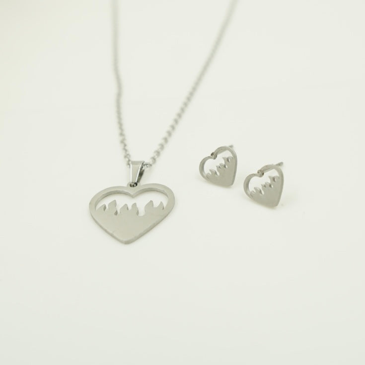 JUEGUITO ECO CORAZON CON FUEGO PLATEADO