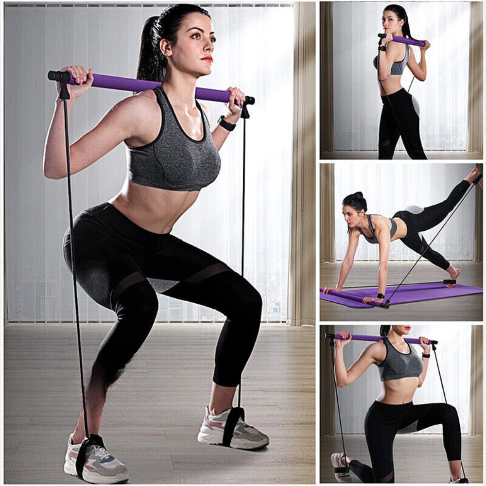 Barra Pilates Portátil Bandas Elastica