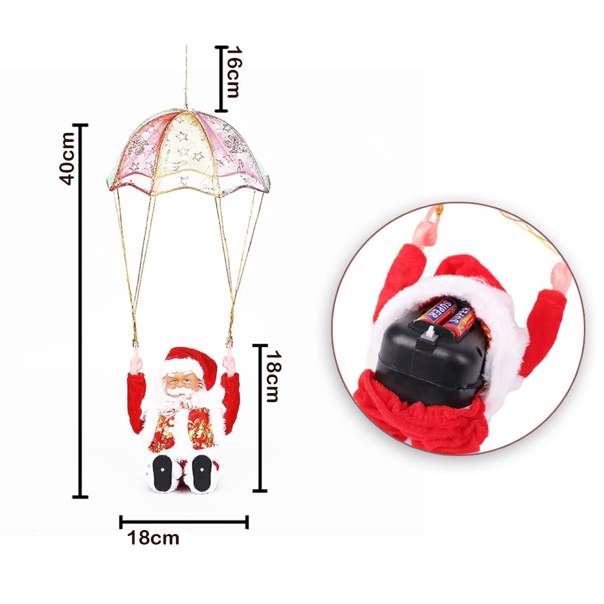 Papá Noel Paracaídas Giratorio