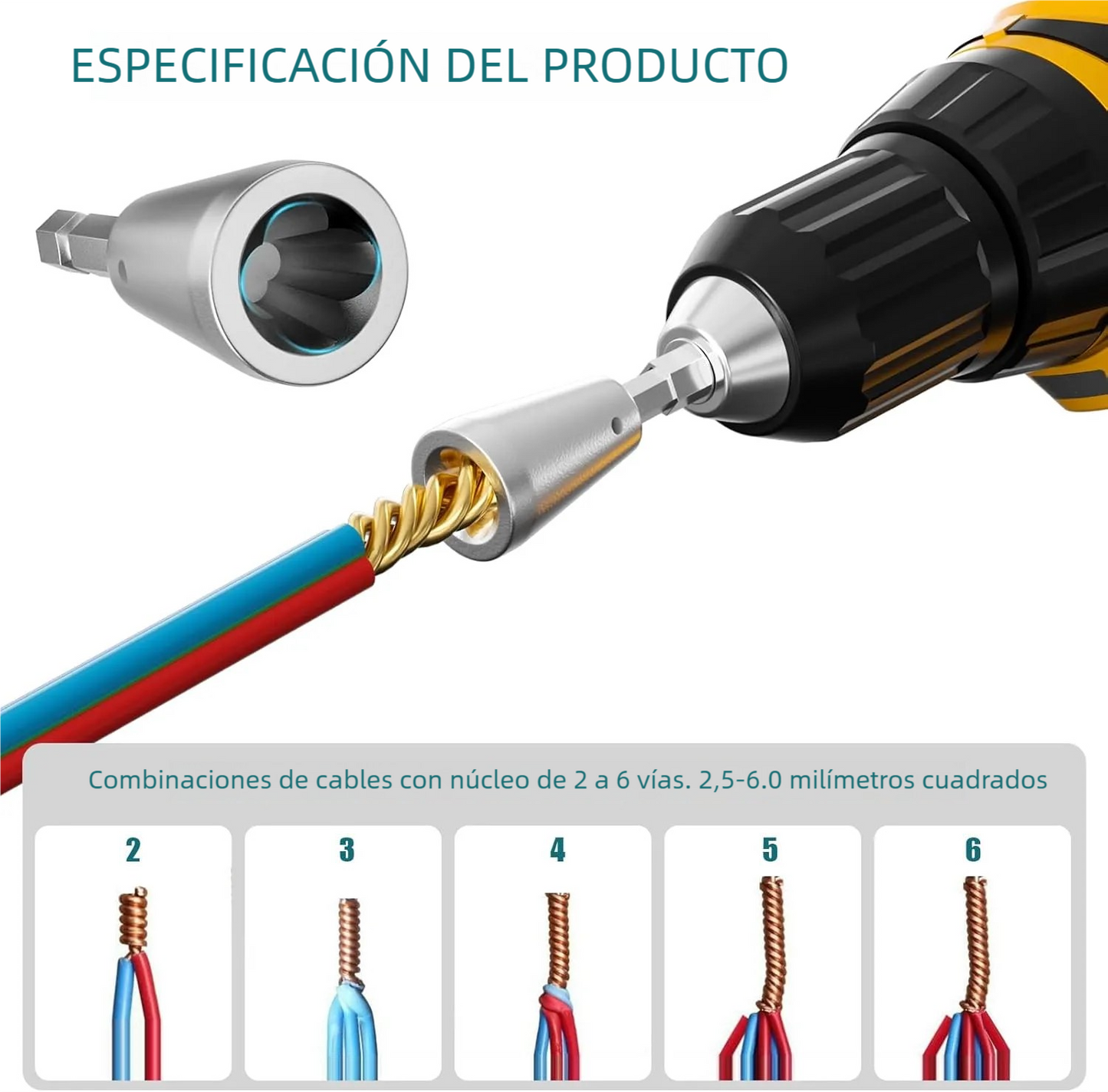 EMPALMADOR DE ALAMBRE PARA TALADROS