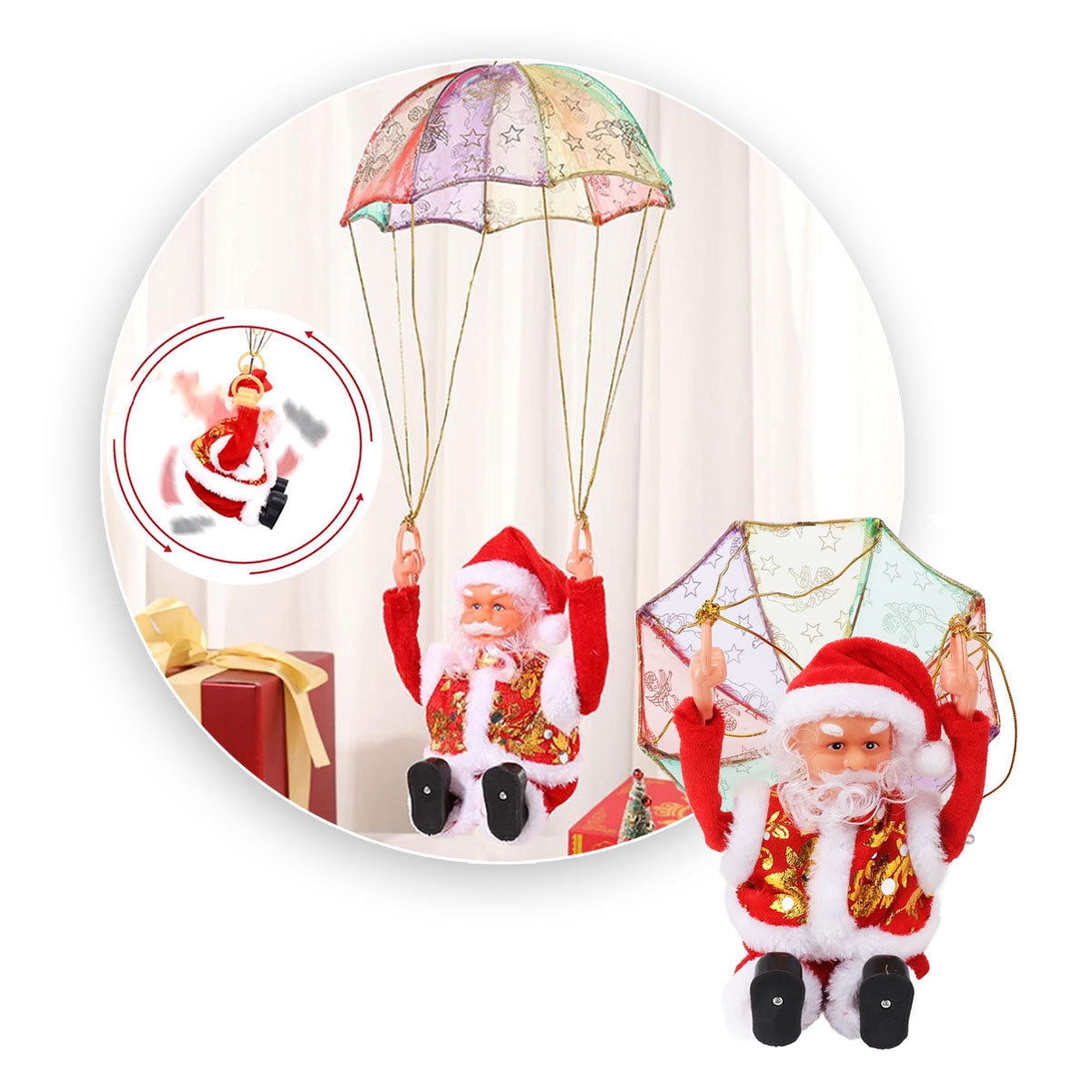 Papá Noel Paracaídas Giratorio