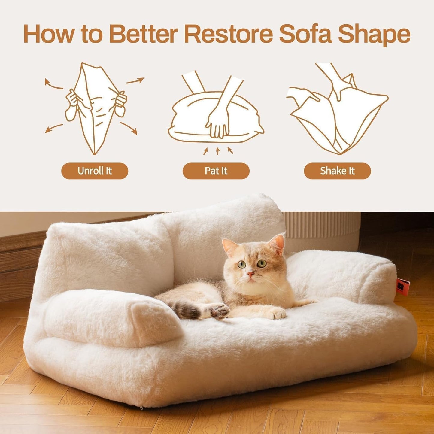 SOFA PARA MASCOTAS COLOR HUESO