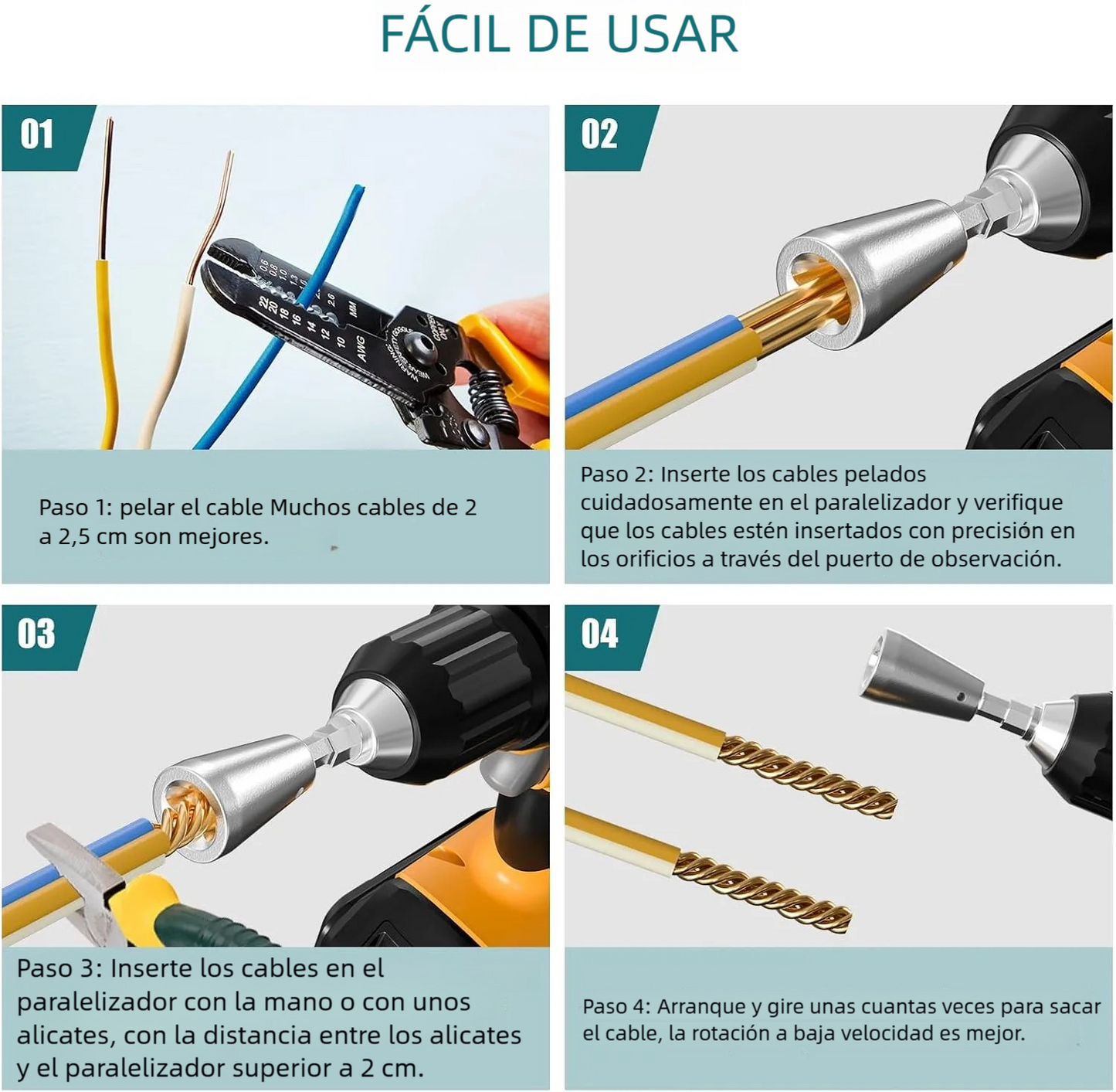 EMPALMADOR DE ALAMBRE PARA TALADROS