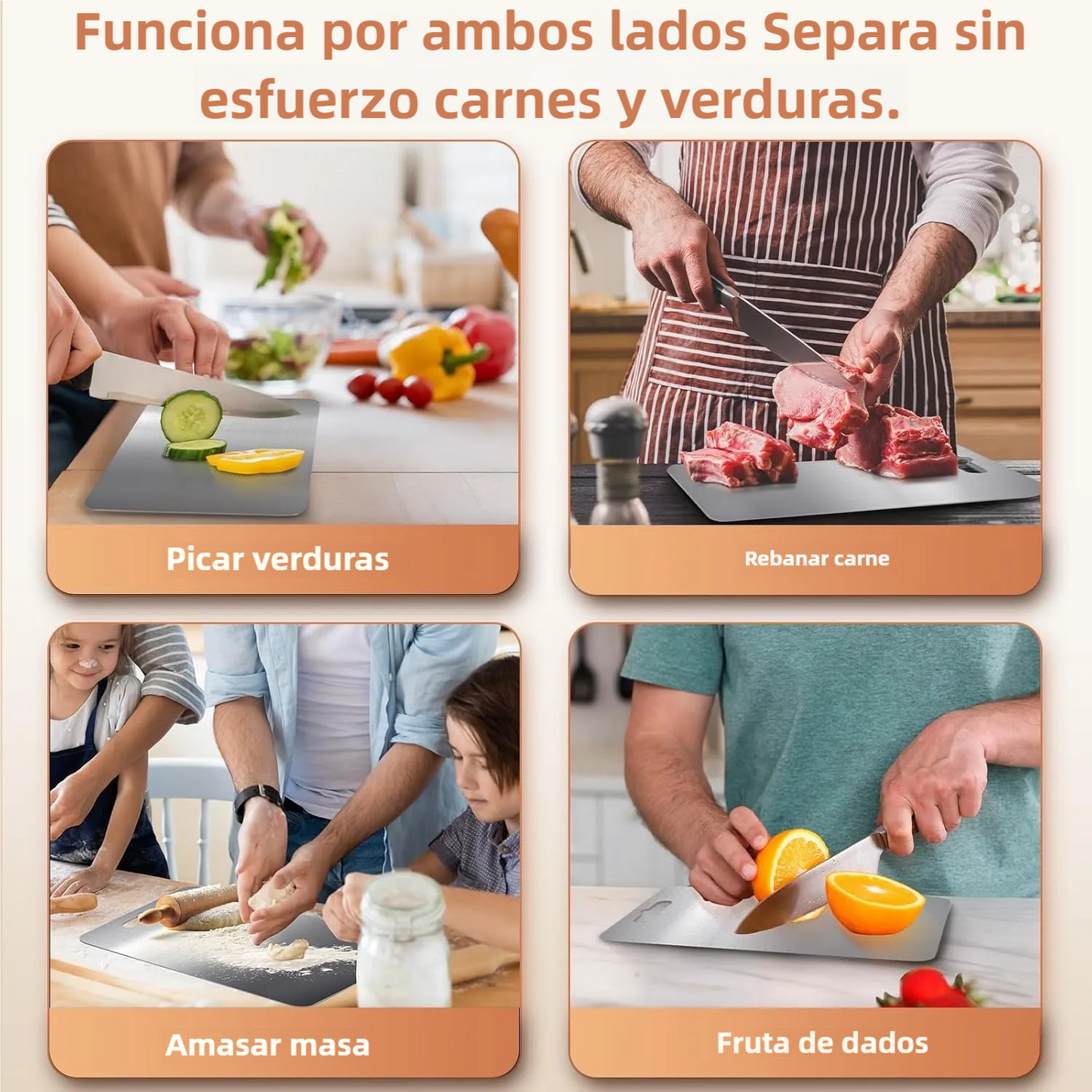 TABLA PARA PICAR EN ACERO INOXIDABLE