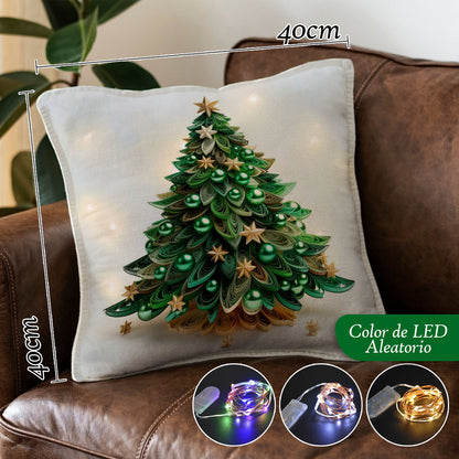Cojines Navideños x4 Con Luces