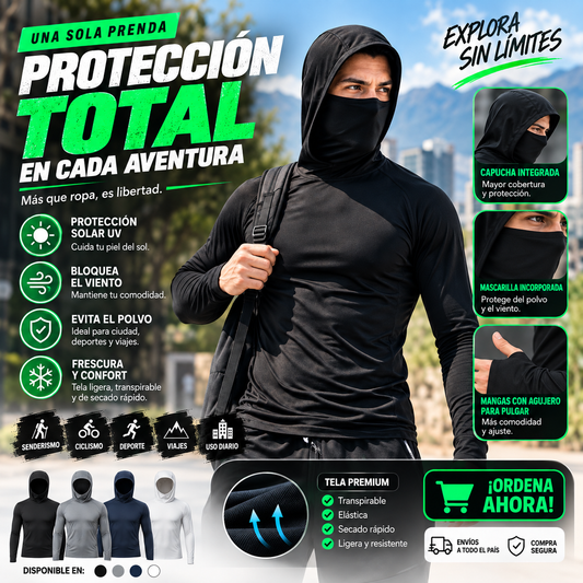 Camiseta de capucha y tapabocas HOODSHIELD