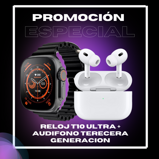 COMBO SMART WATCH T10 ULTRA + AUD SEGUNDA GENER